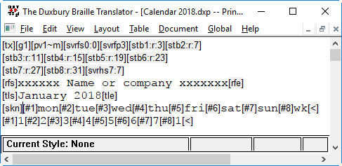 image of DBT's Header dialogue. image of DBT's Header dialogue.