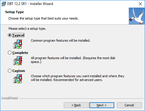 Setup Type dialog Setup Type dialog